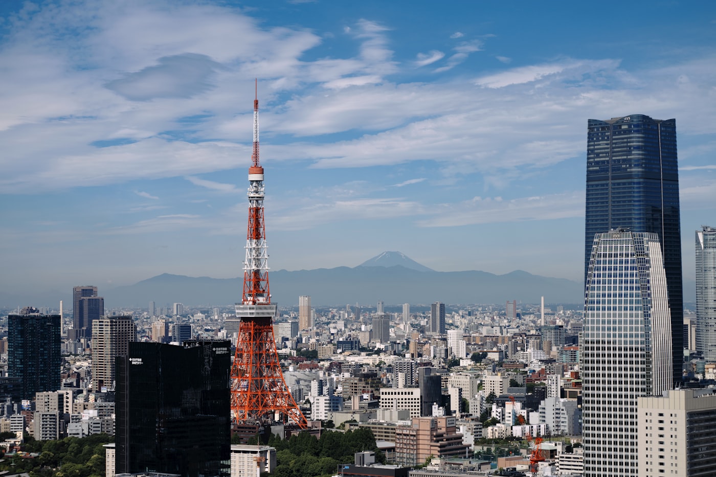 東京タワーと高層ビル群のスカイライン